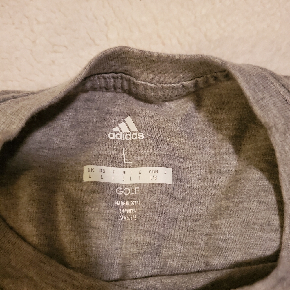 Mens Adidas Golf Size large, gray t-shirt - Picture 3 of 4